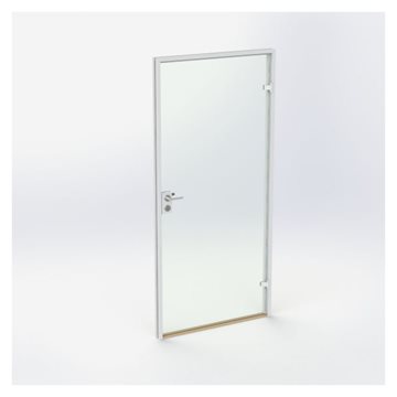 Glasdør - Hvid - M10: 990 x 2090 mm